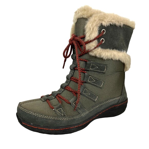 Aetrex Waterproof Fur Trim Winter Boots  Women's Size 7  Gray Snow Boots  BB162W - Picture 1 of 9